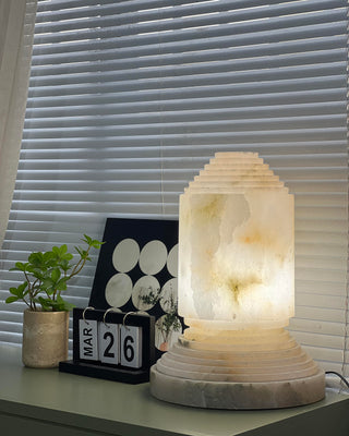 Alabaster Pyramid Table Light