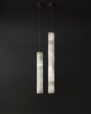 Slim Alabaster Cylinder Pendant Light