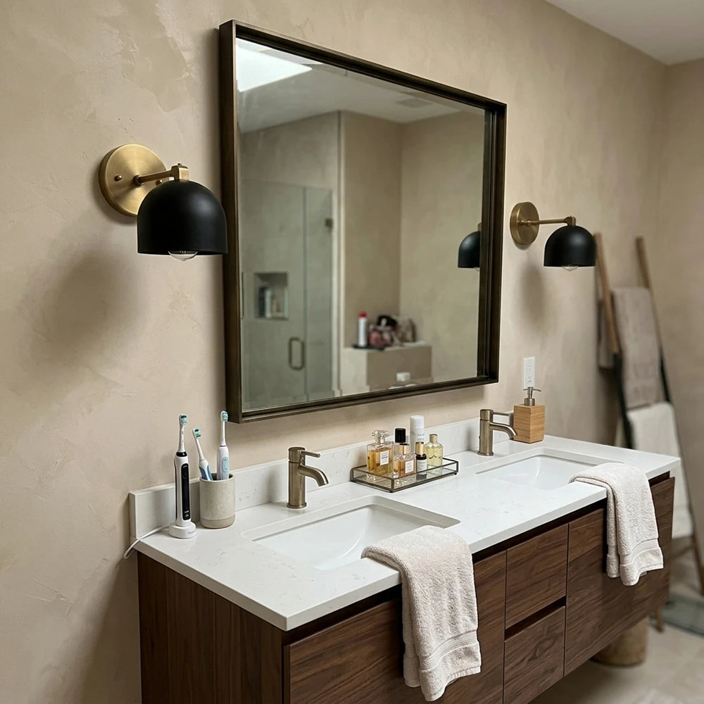 Bellora Black & Cream Dome Wall Light