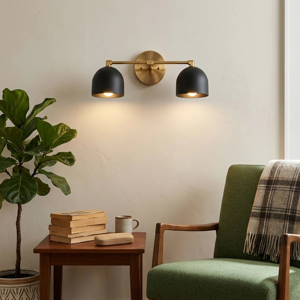Bellora Black & Cream Dome Wall Light
