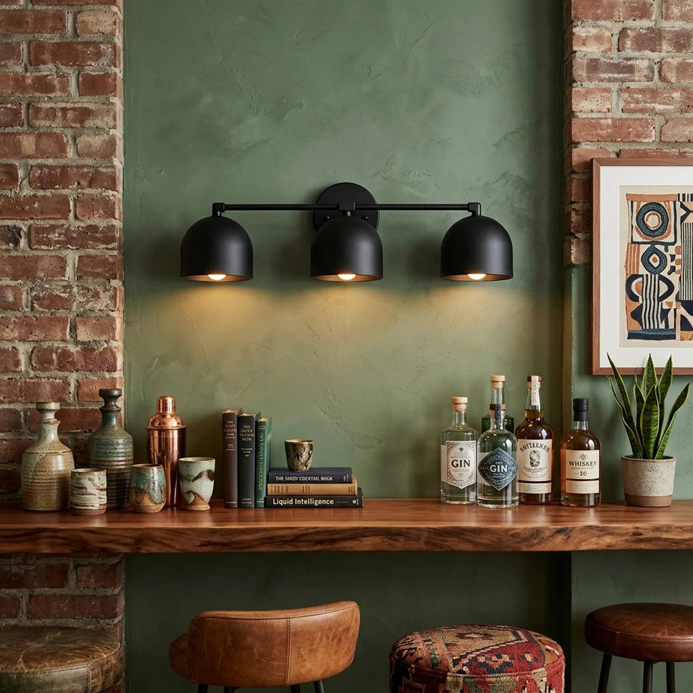 Bellora Black & Cream Dome Wall Light