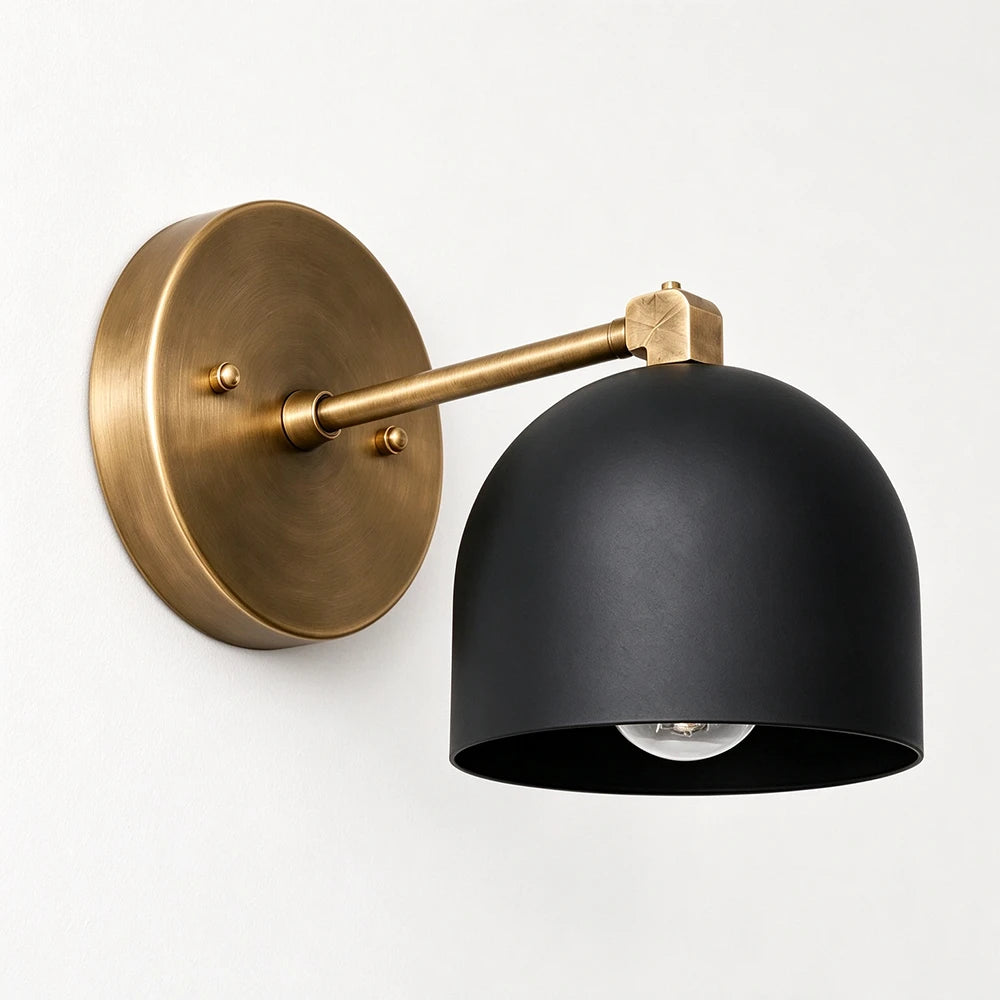 Bellora Black & Cream Dome Wall Light