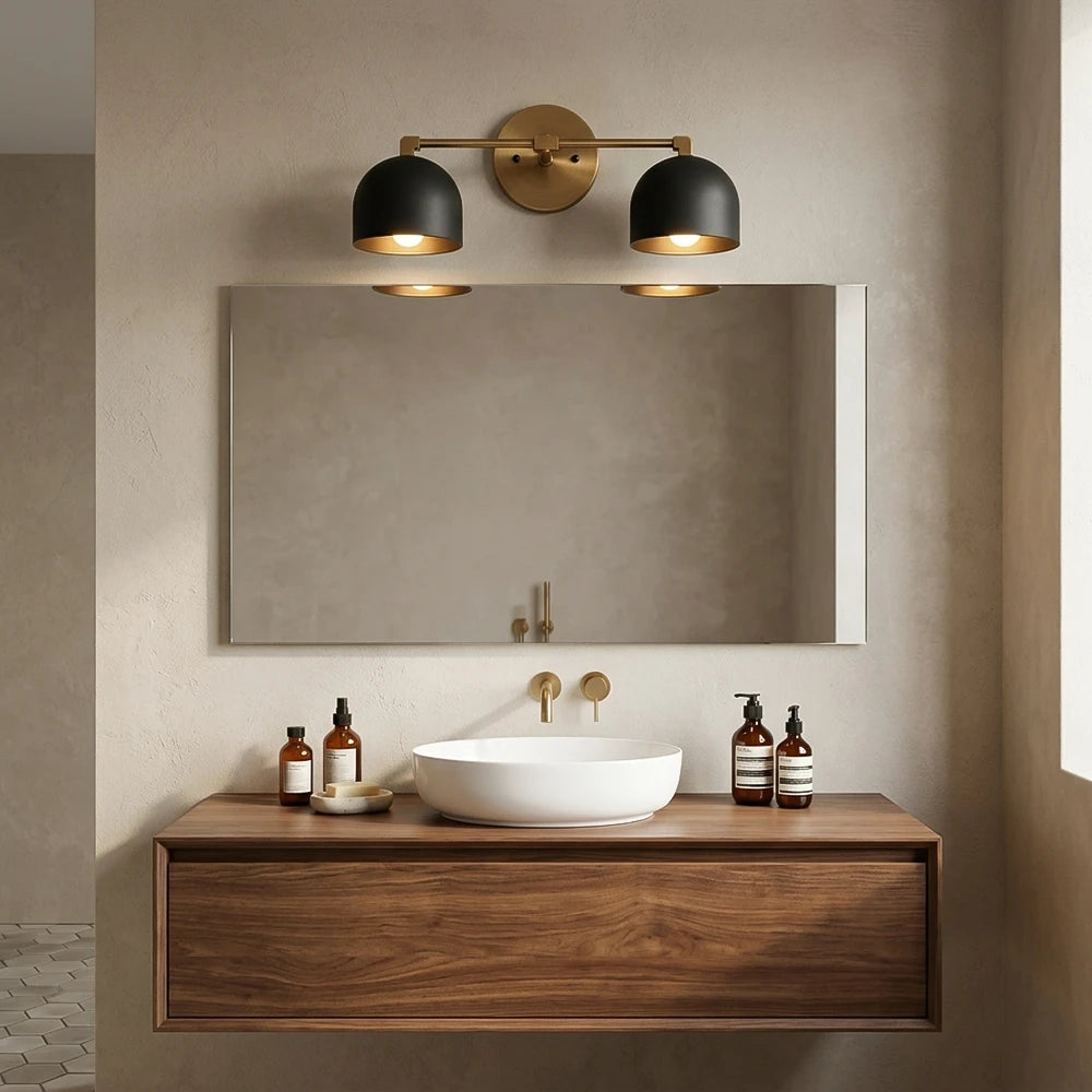 Bellora Black & Cream Dome Wall Light