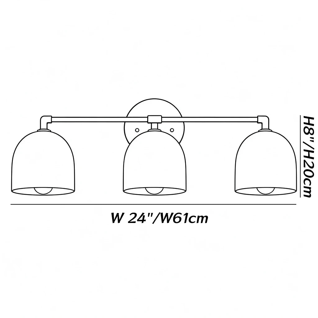 Dimensions of the Bellora Black & Cream Dome Wall Light
