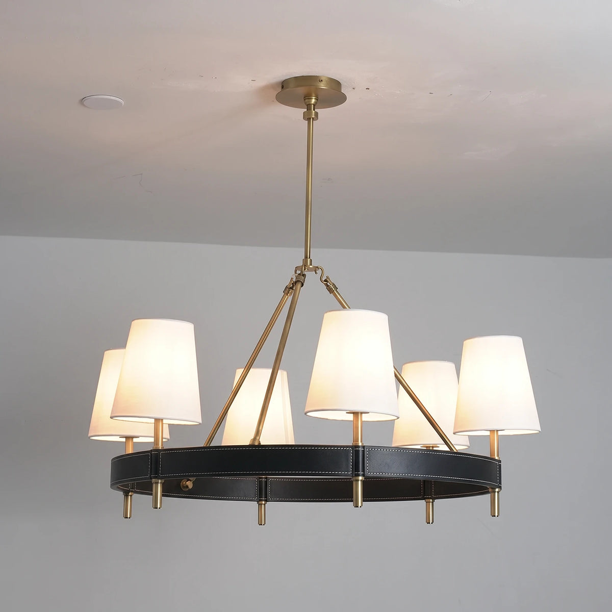 Bridlewood Round Linear Leather Chandelier