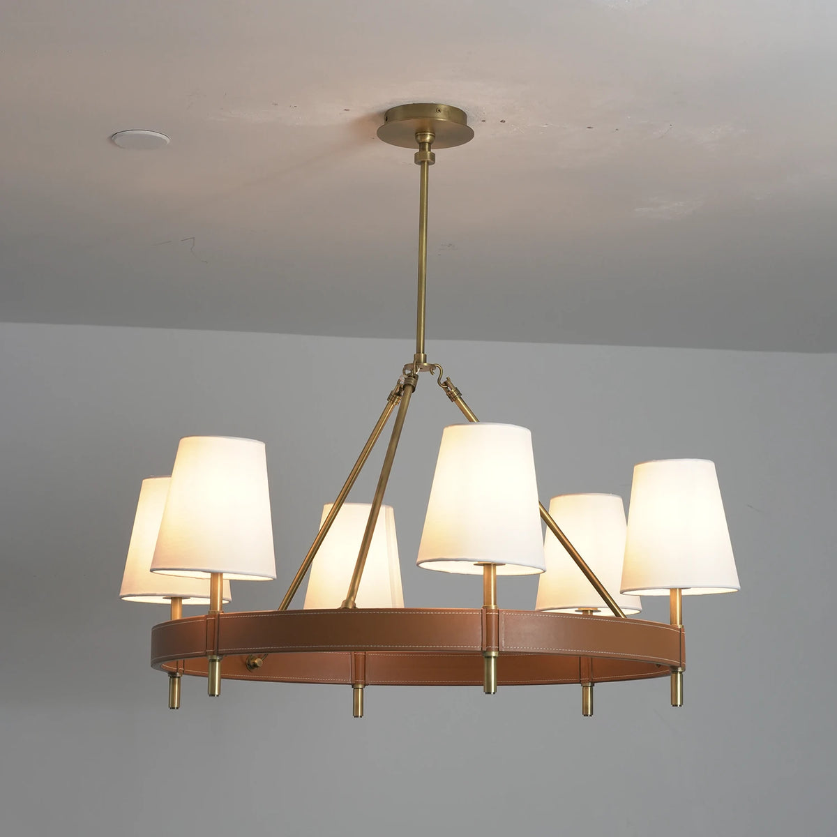 Bridlewood Round Linear Leather Chandelier