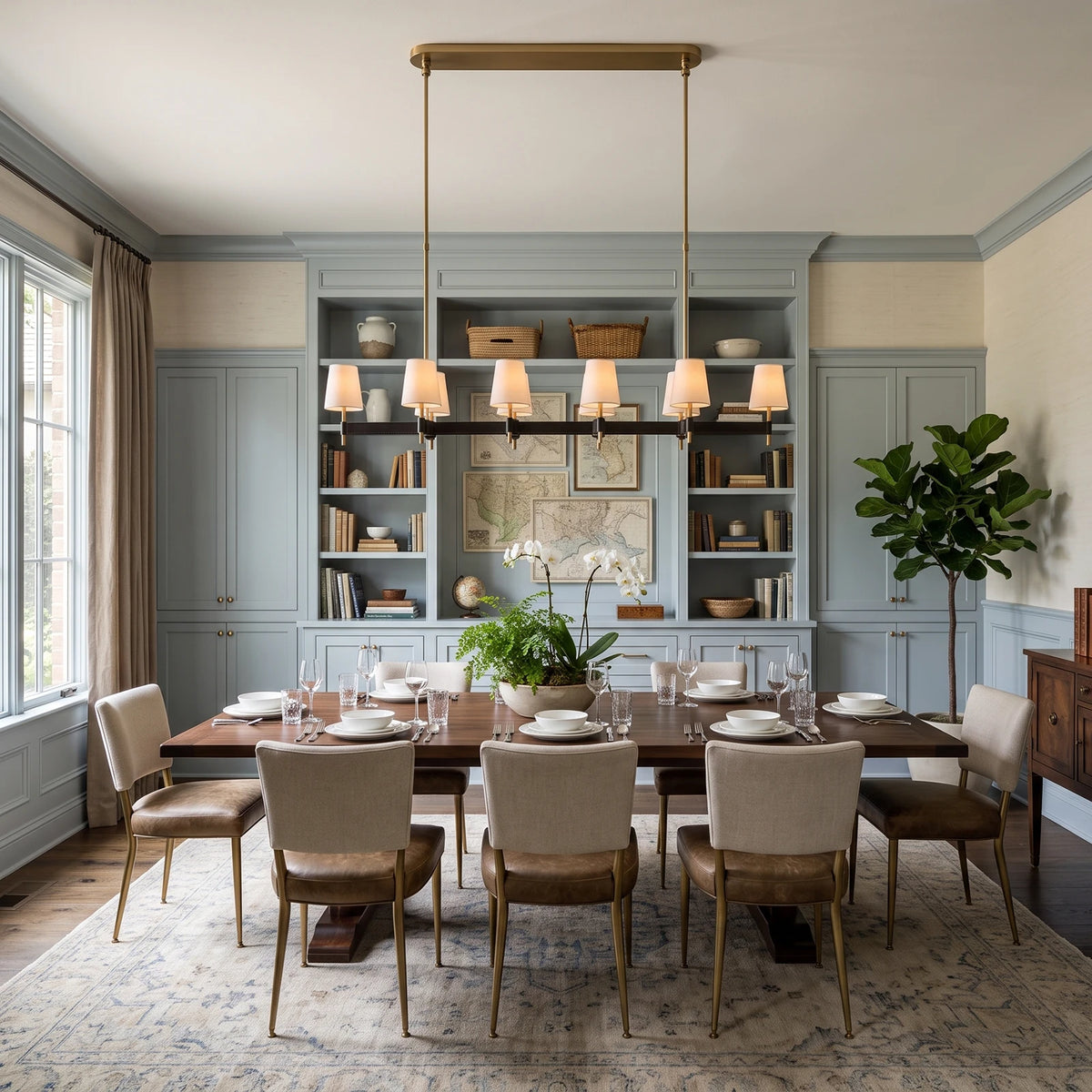 Bridlewood Round Linear Leather Chandelier