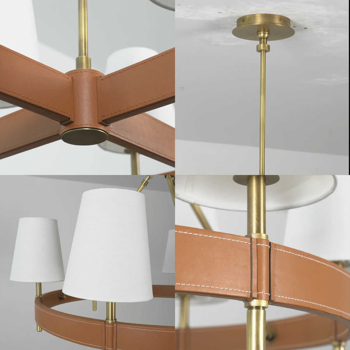 Bridlewood Round Linear Leather Chandelier