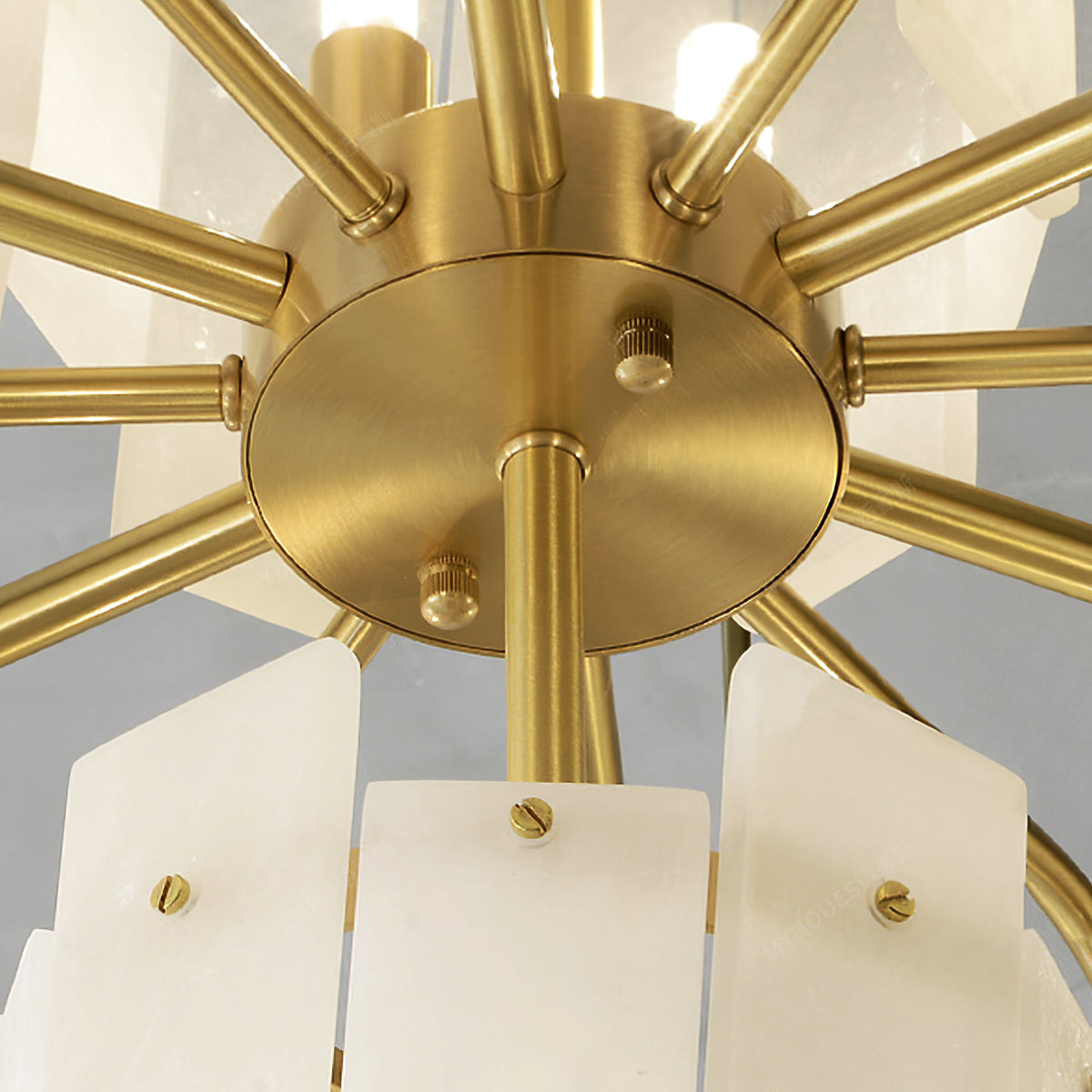 Layered Alabaster Chandelier - view 9 | Liootrlamp