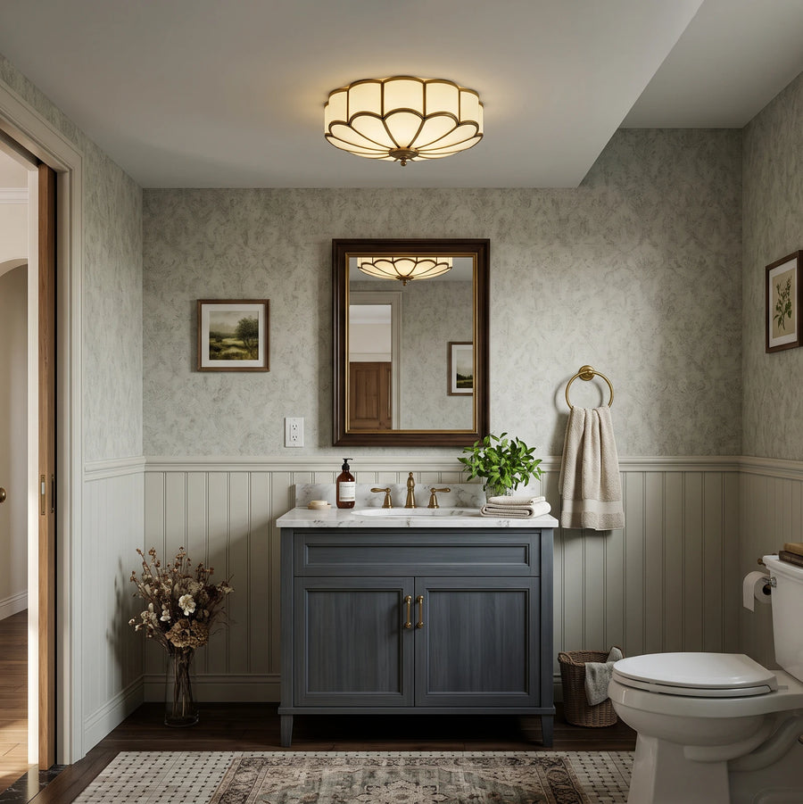 Camellia Glass Flush Mount Ceiling Light