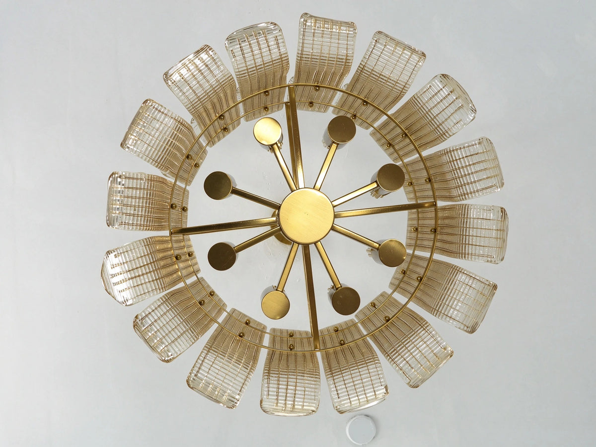 Coralie Textured Glass Pendant Light with Curled Petal Edges