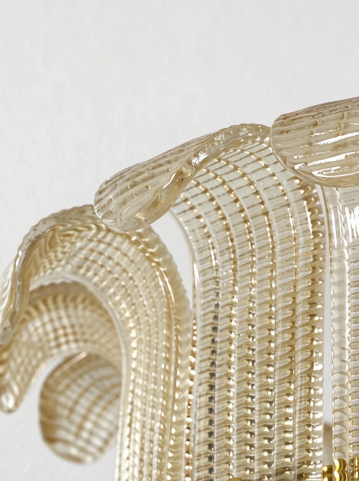 Coralie Textured Glass Pendant Light with Curled Petal Edges