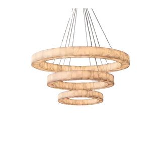 Triple Ring Alabaster Pendant Light