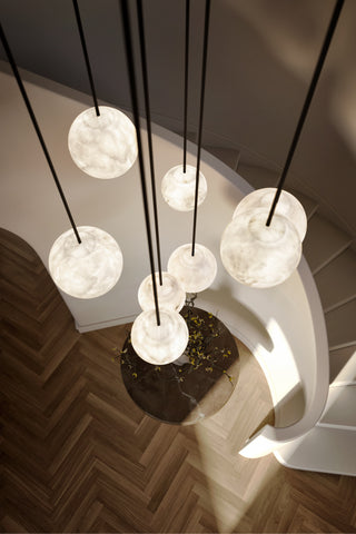 Luxury Multi-Globe Alabaster Pendant Light