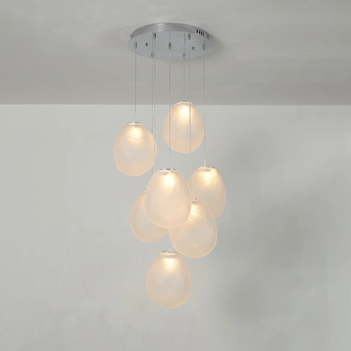 Driftstone Textured Glass Cluster Chandelier