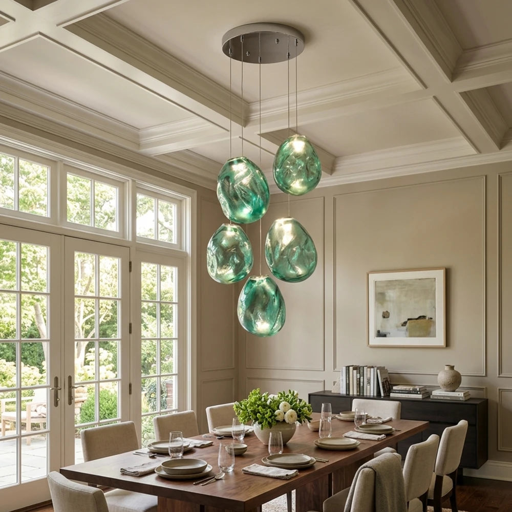 Driftstone Textured Glass Cluster Chandelier