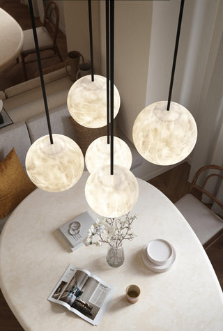 Luxury Multi-Globe Alabaster Pendant Light