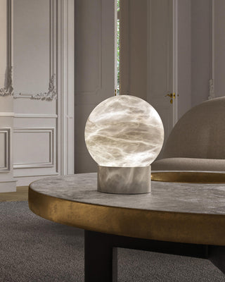 Globe Alabaster Table Lamp