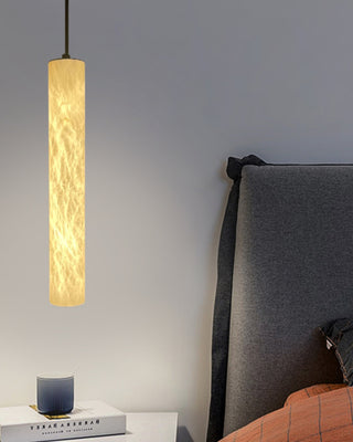 Slim Alabaster Cylinder Pendant Light