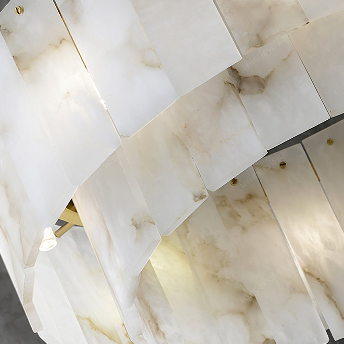 Layered Alabaster Chandelier - view 8 | Liootrlamp