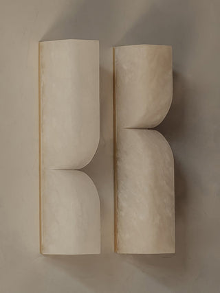 Double Curve Alabaster Wall Light