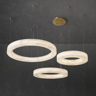 Triple Ring Alabaster Pendant Light