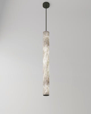 Slim Alabaster Cylinder Pendant Light