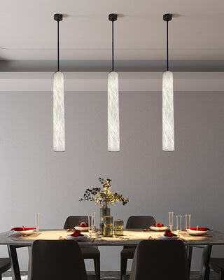 Slim Alabaster Cylinder Pendant Light