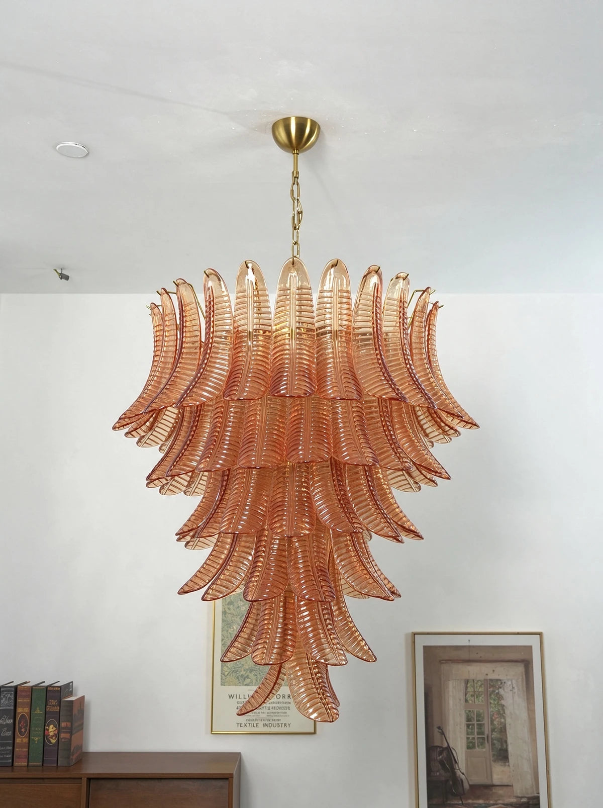 Fernelle Tiered Glass Leaf Chandelier