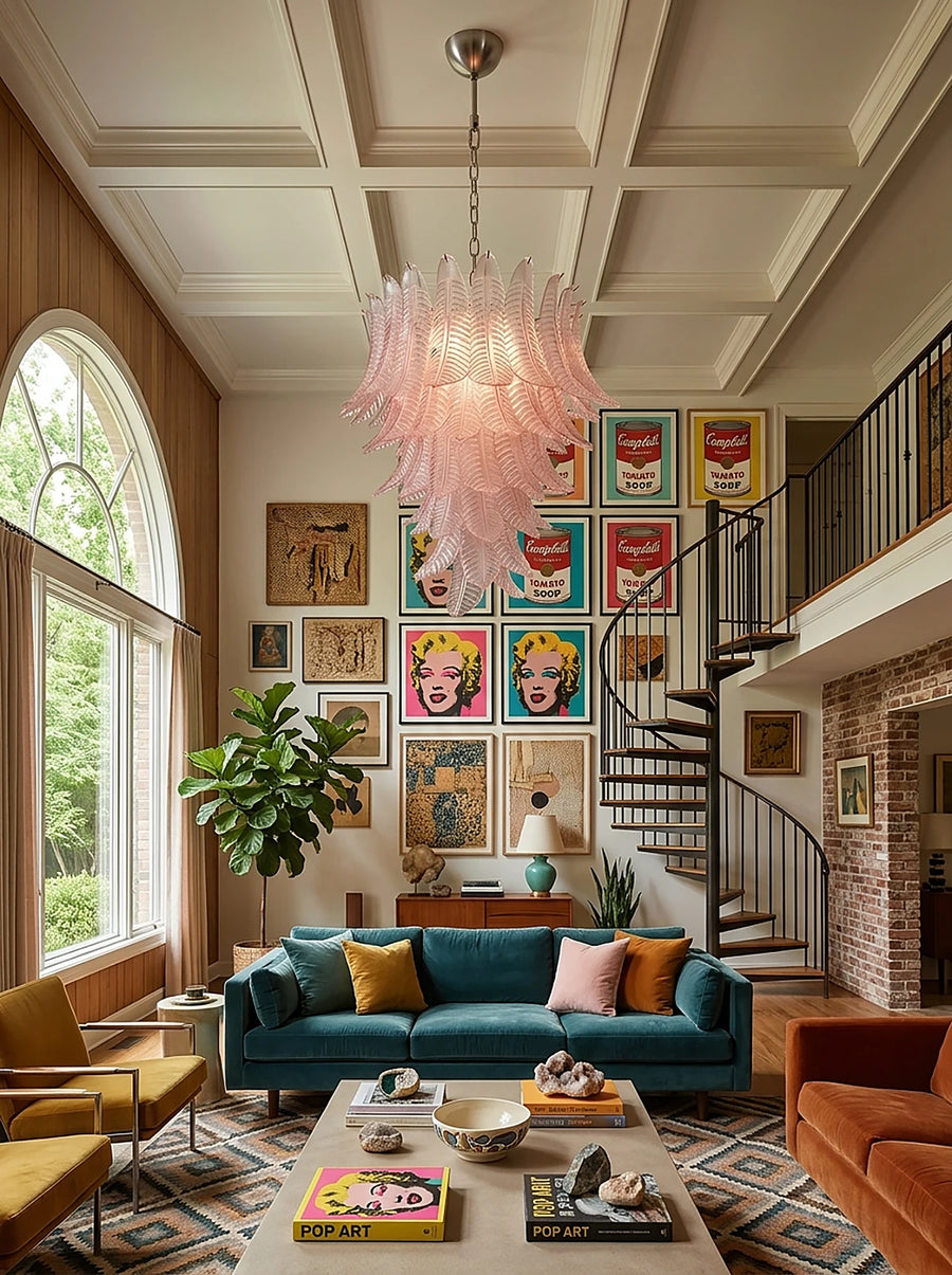 Fernelle Tiered Glass Leaf Chandelier