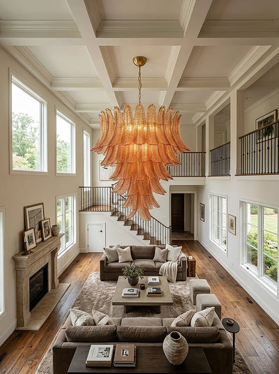Fernelle Tiered Glass Leaf Chandelier