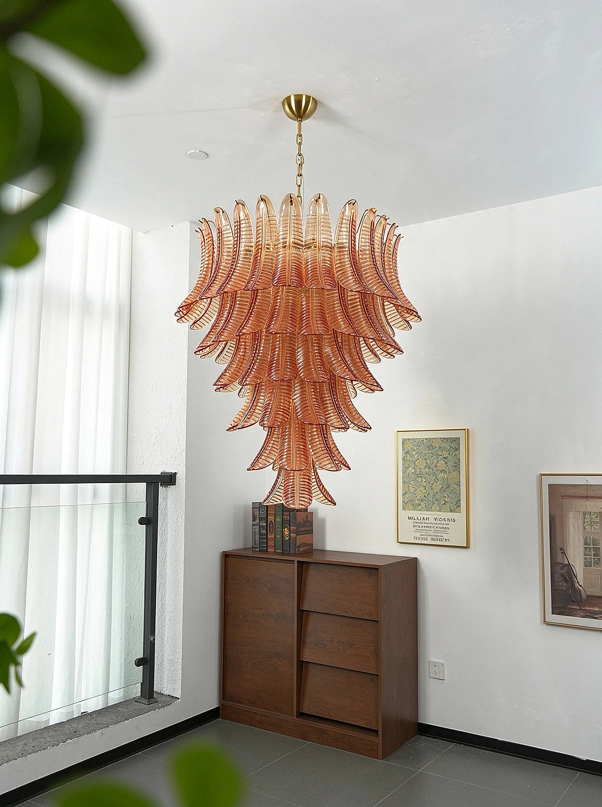 Fernelle Tiered Glass Leaf Chandelier