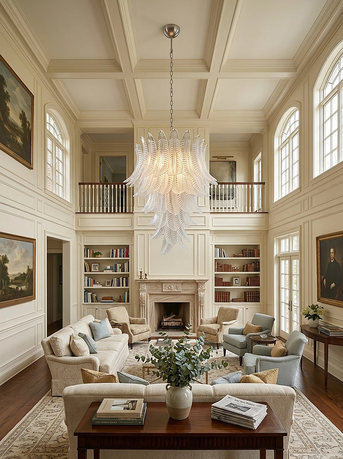 Fernelle Tiered Glass Leaf Chandelier
