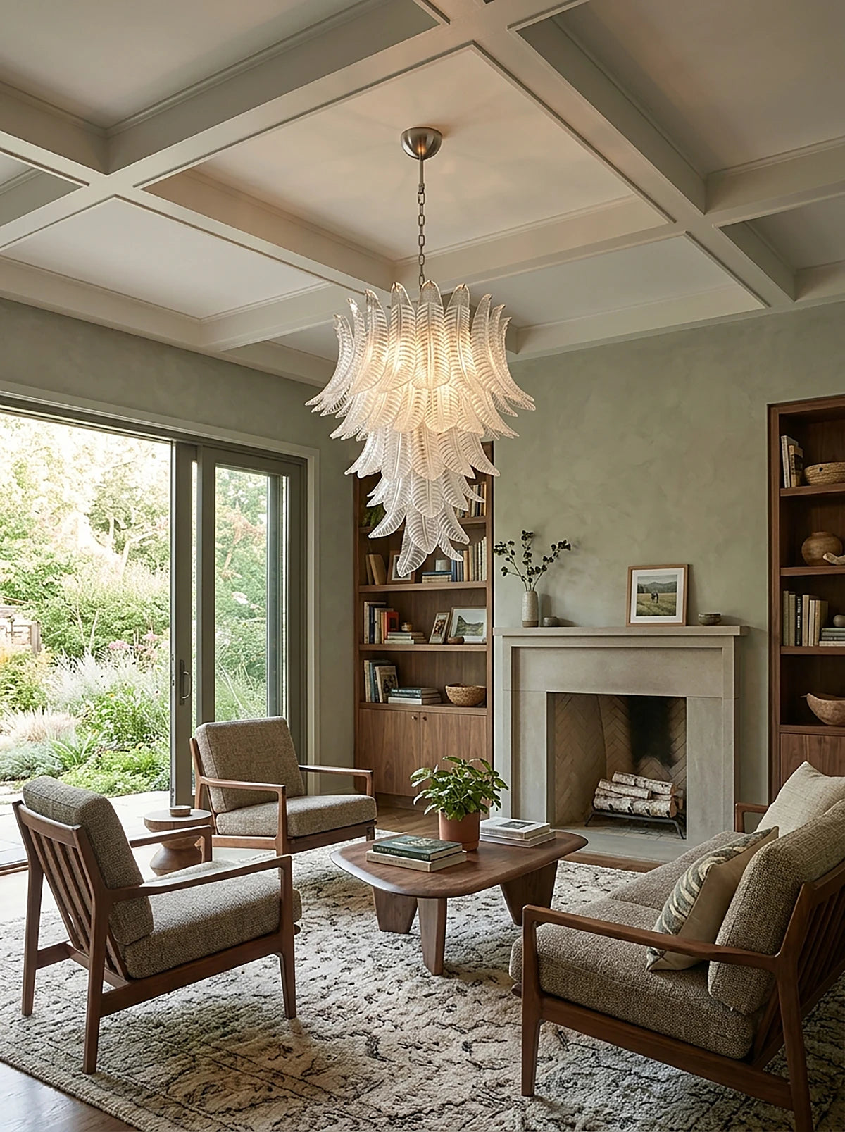 Fernelle Tiered Glass Leaf Chandelier