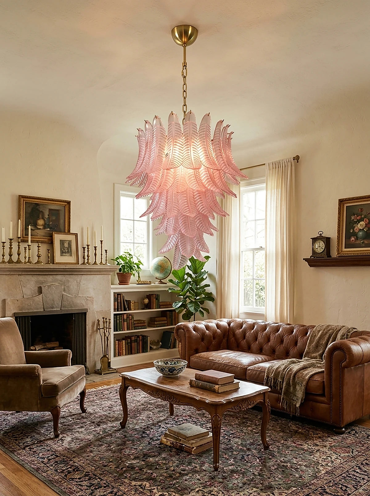 Fernelle Tiered Glass Leaf Chandelier