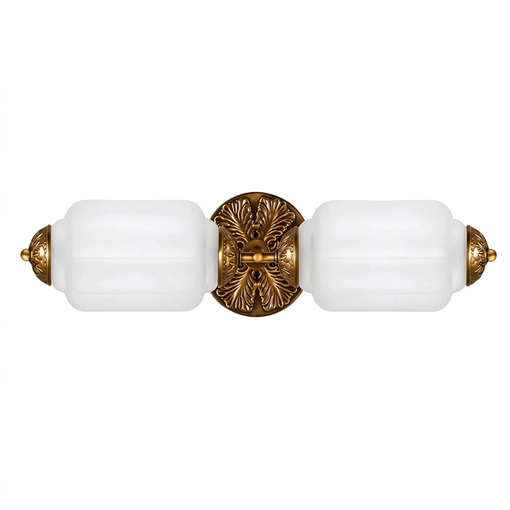 Florienne Vintage Double Wall Sconce with Ribbed Shades