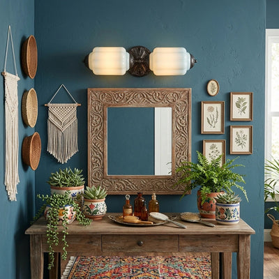 Florienne Vintage Double Wall Sconce with Ribbed Shades