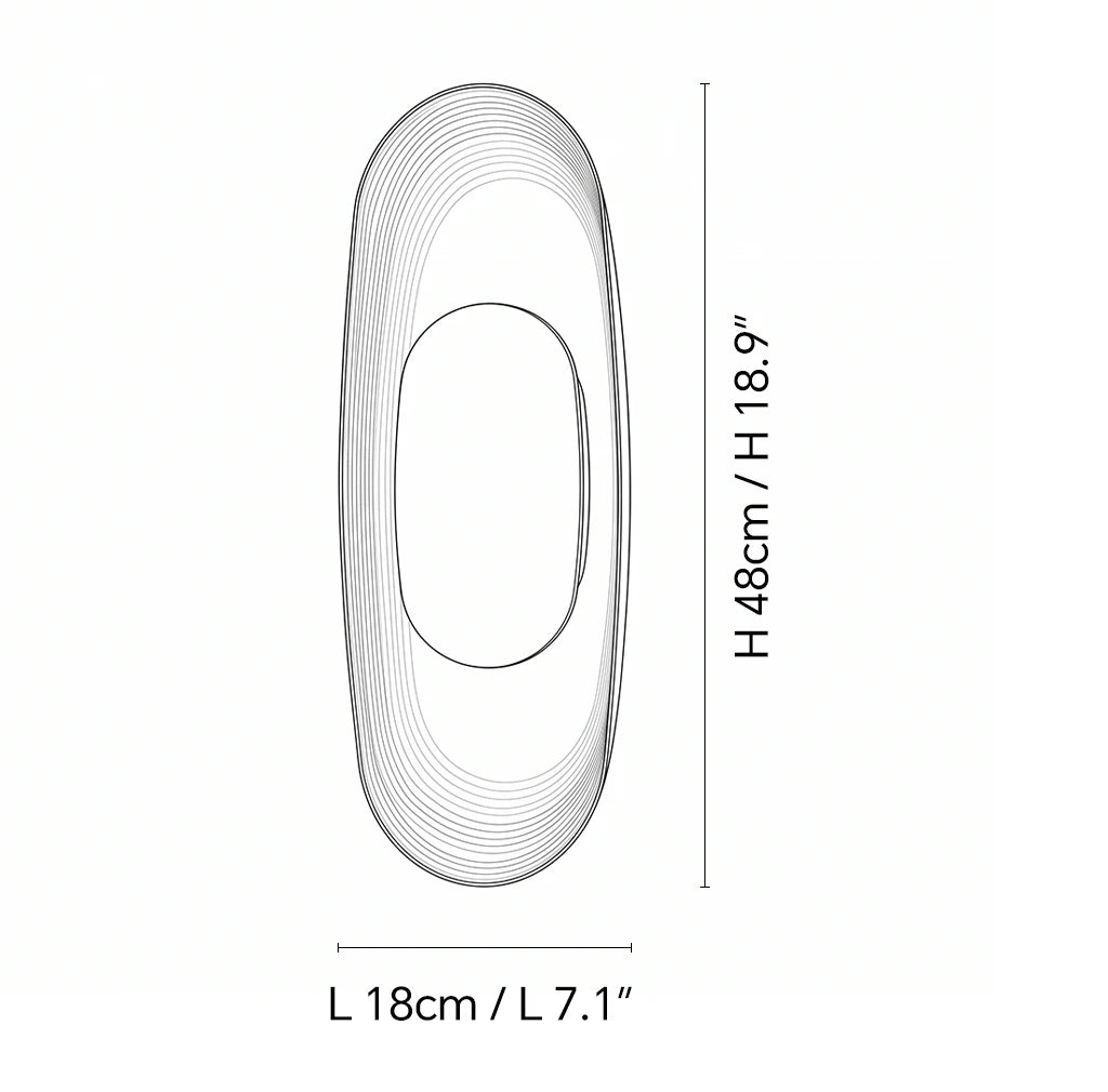 Dimensions of the Halden Oval Wall Sconce