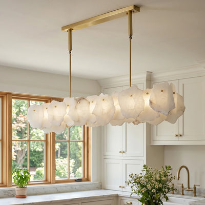 Linear Magari Irregular Alabaster Chandelier