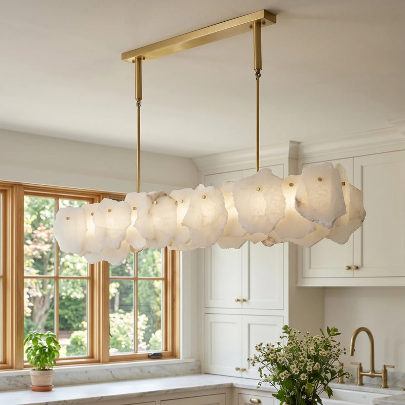 Linear Magari Irregular Alabaster Chandelier - view 2 | Liootrlamp