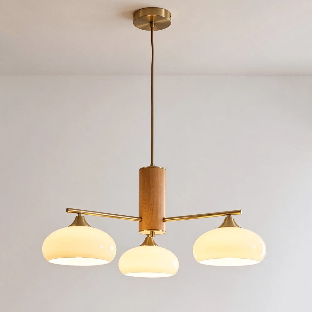 Marlow Wood-Tone Dome Chandelier