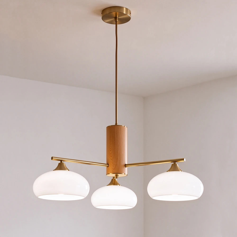Marlow Wood-Tone Dome Chandelier