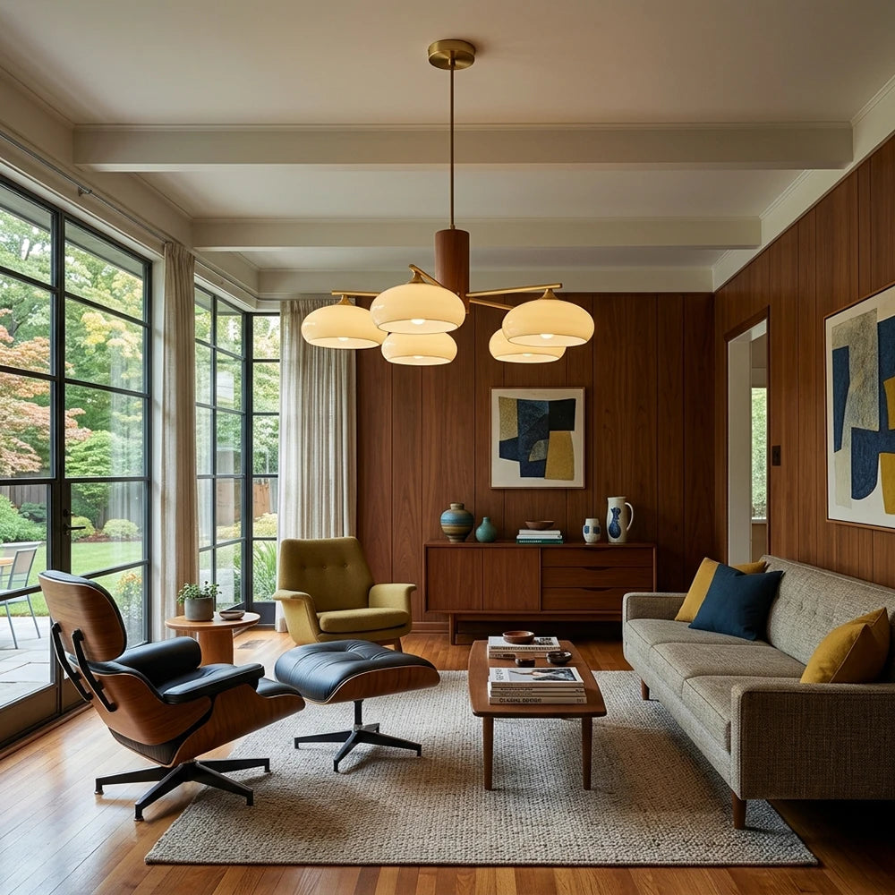 Marlow Wood-Tone Dome Chandelier