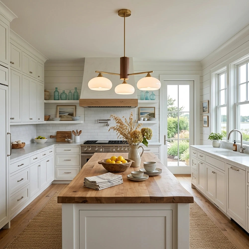 Marlow Wood-Tone Dome Chandelier