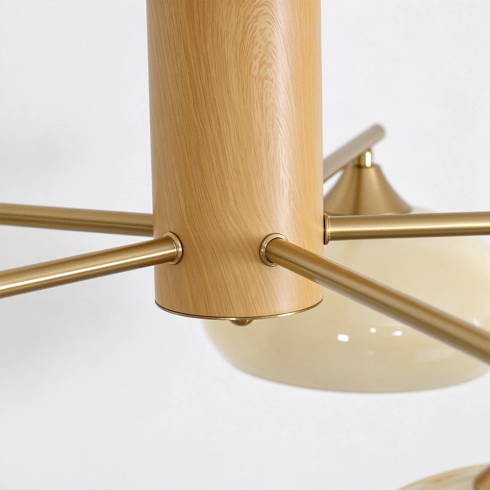 Marlow Wood-Tone Dome Chandelier