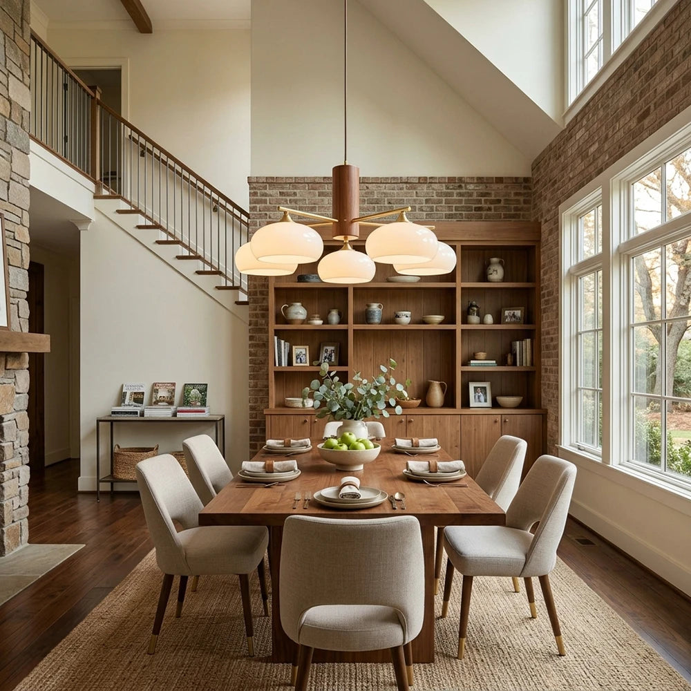 Marlow Wood-Tone Dome Chandelier