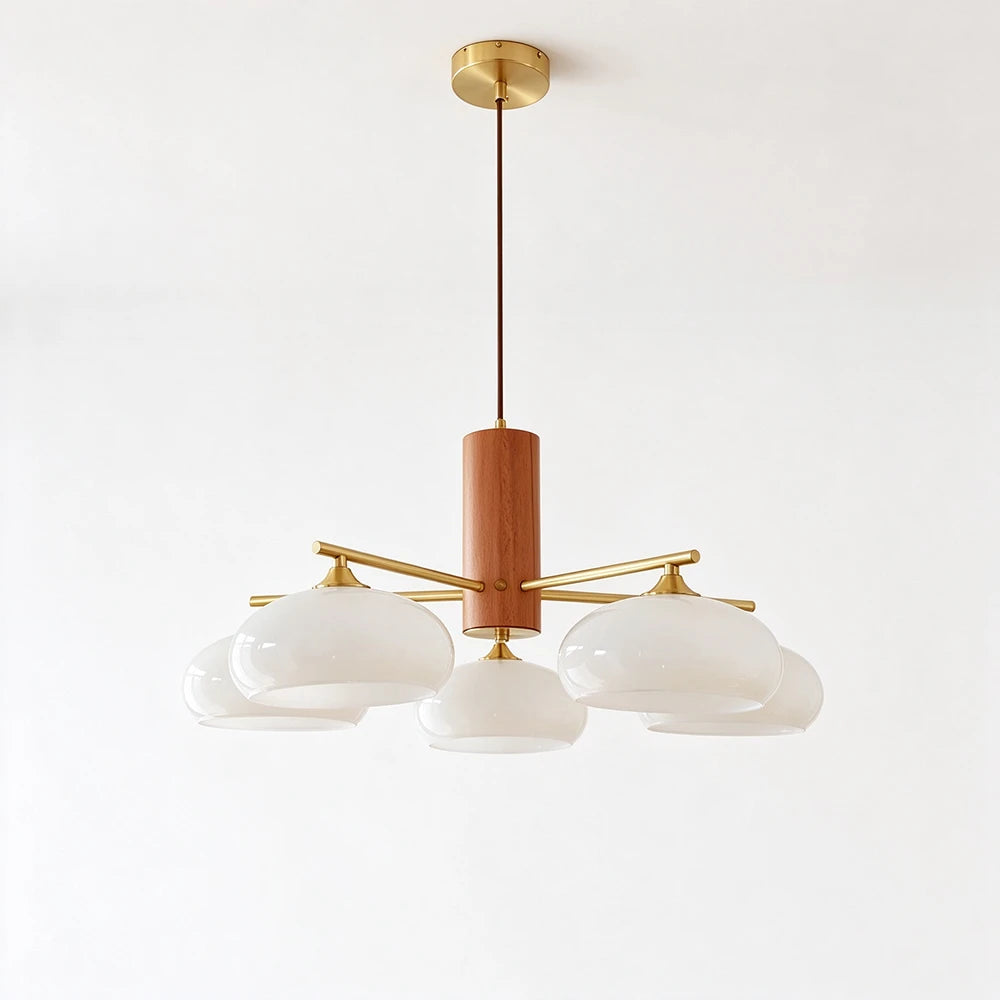 Marlow Wood-Tone Dome Chandelier