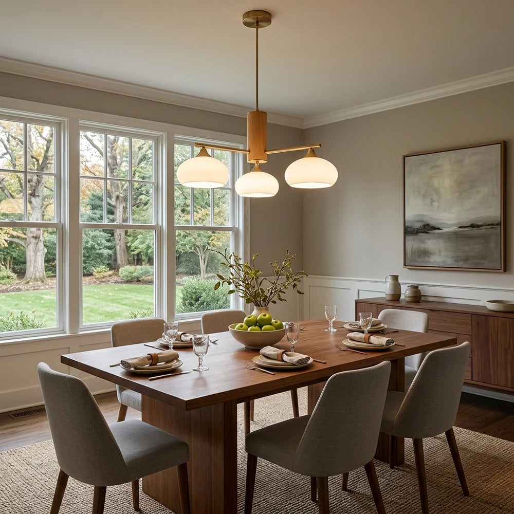 Marlow Wood-Tone Dome Chandelier