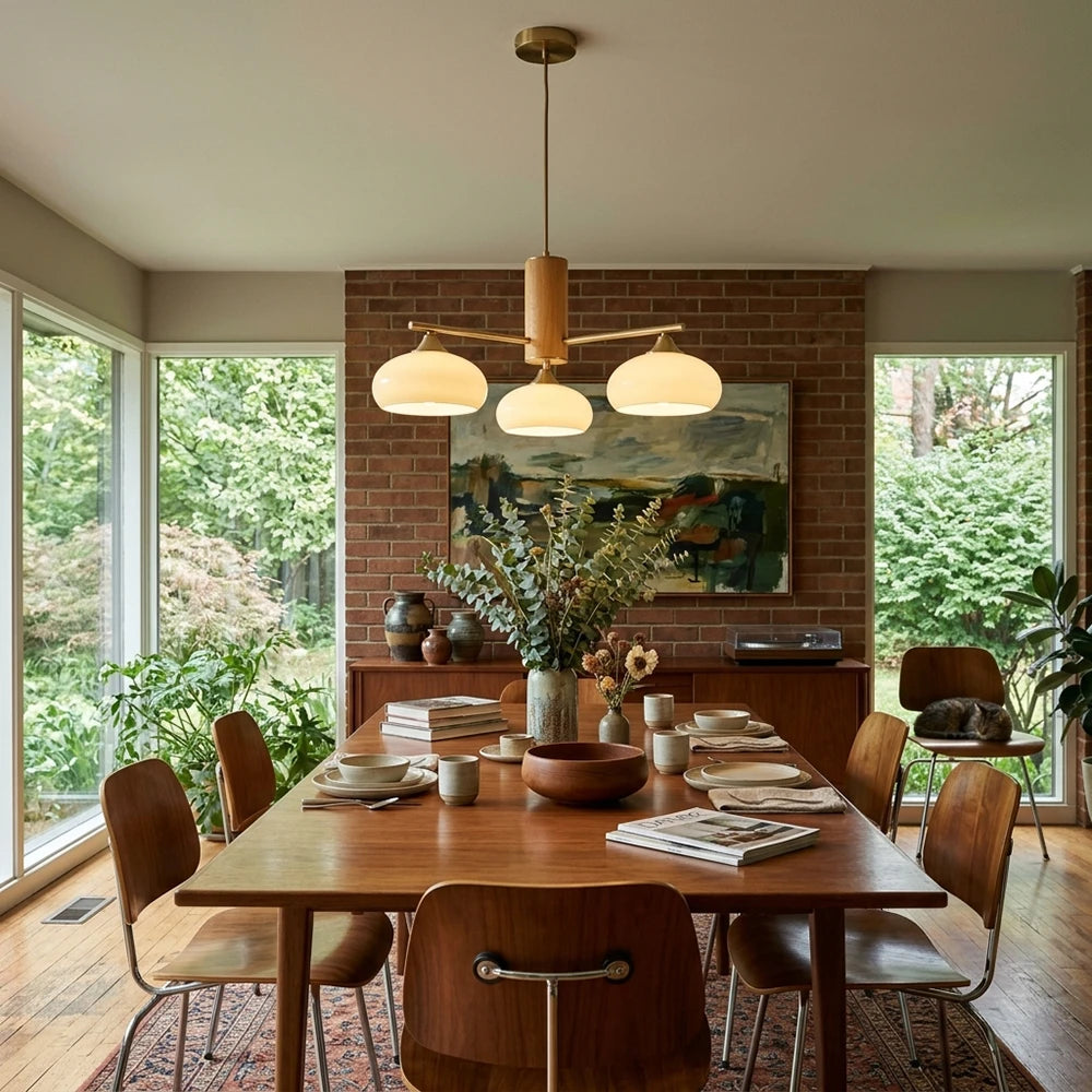 Marlow Wood-Tone Dome Chandelier
