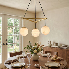 Miira Alabaster Brass Chandelier